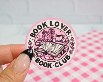 Book Club Sticker, Vinyl Sticker, Kindle Sticker, Book Lover Gift, Bookish Gift, Book Merch, Gift for readers, E-Reader Sticker, Glossy