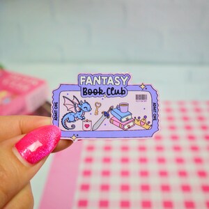 FANTASY Book Club, Cute Fantasy Fourth Wing Dragon, Kindle Sticker, Book Lover Gift, Bookish Gift, Book Merch, Gift for readers, Glossy