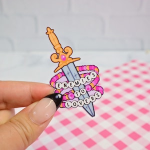 Enemies to Lovers, Book Trope, Friendship Bracelet, Kindle Sticker, Book Lover Gift, Bookish Gift, Book Merch, Gift for readers, Glossy