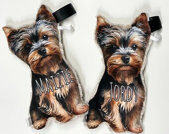 personalized yorkie crinkle critter, faux fur lovey, security blanket, baby girl lovey, baby boy lovey