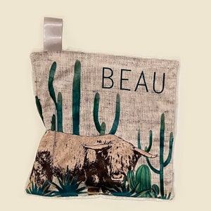 Manta de seguridad personalizada con diseño de vaca de las tierras altas y cactus de piel sintética, manta de seguridad para bebé niña, manta para bebé, bebé niño