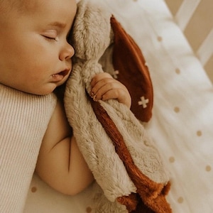 Mini conejito de peluche, manta de seguridad, piel sintética, minky, peluche de lujo, bonito regalo, bebé niño, bebé niña, baby shower, neutro, suave, juguete, recién nacido