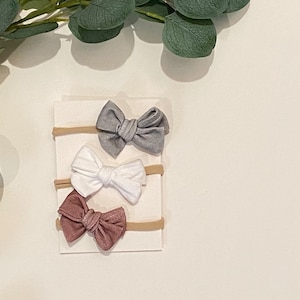 Set of 3 cotton jersey  bows