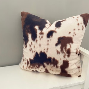 Almohada de piel sintética de vaca, funda de almohada de 18 &quot;x18&quot; de cuna, almohada de piel sintética, decoración de guardería, neutro, occidental, niña, niño, vaca, boho
