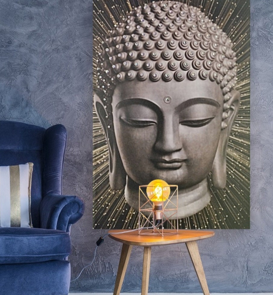 BUDDHA Crystals Canvas ,wall Art Wallpaper Glitter Sparkle Diamond