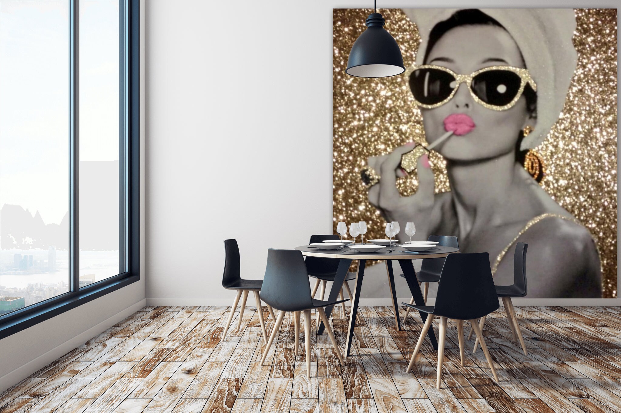 Audrey Hepburn Digital Glitter Print Poster ,art , Wall Art, Elegant