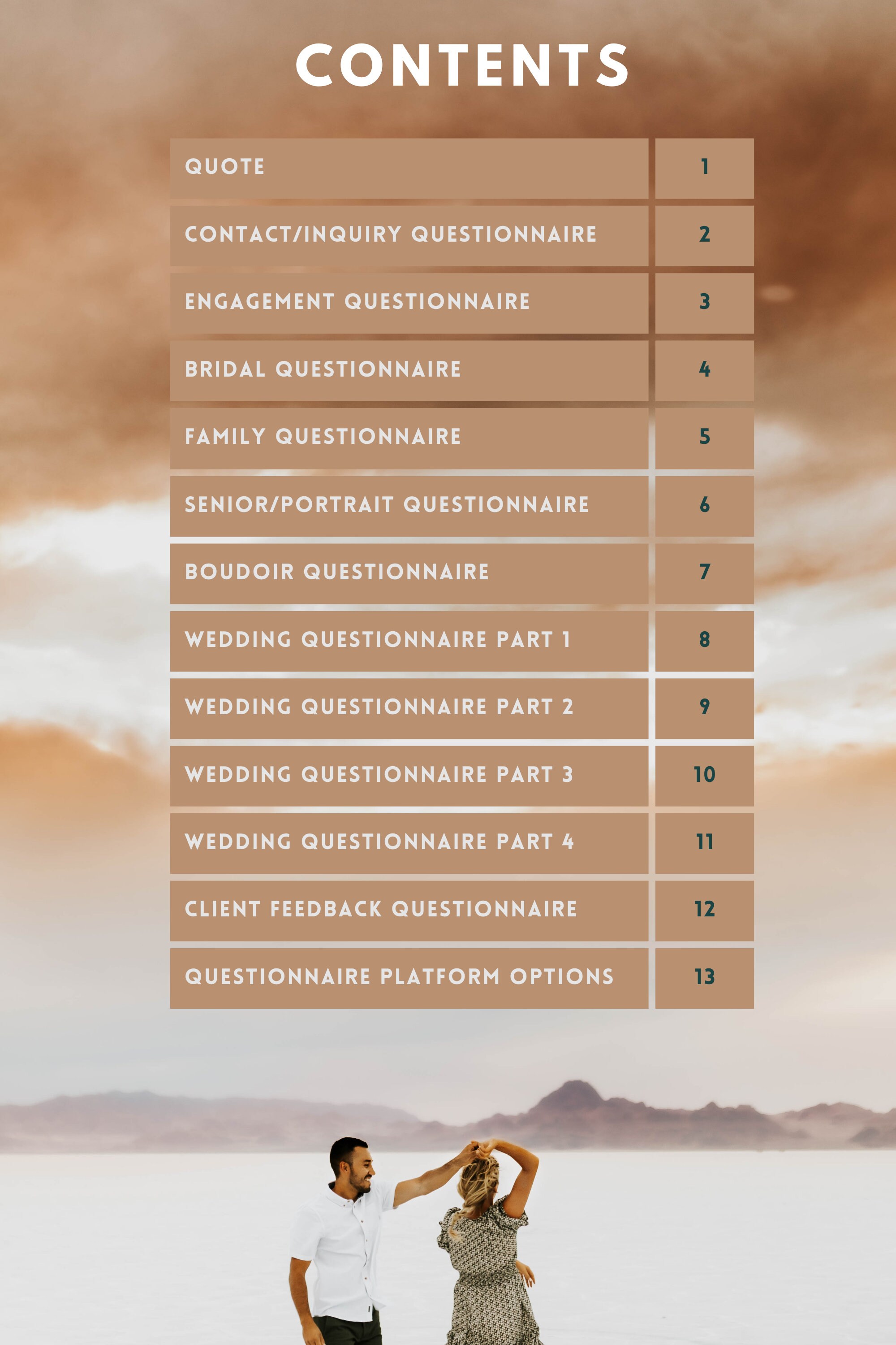 Photographer Client Questionnaire Guide Etsy