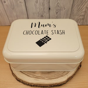 Personalised Chocolate Stash Tin with easy glide lid