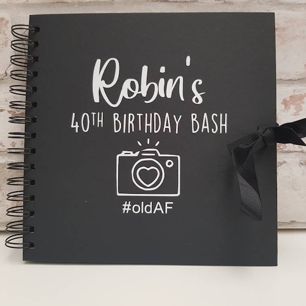 Funny personalised 30th 40th 50th birthday bash scrapbook Photo Album 8x8