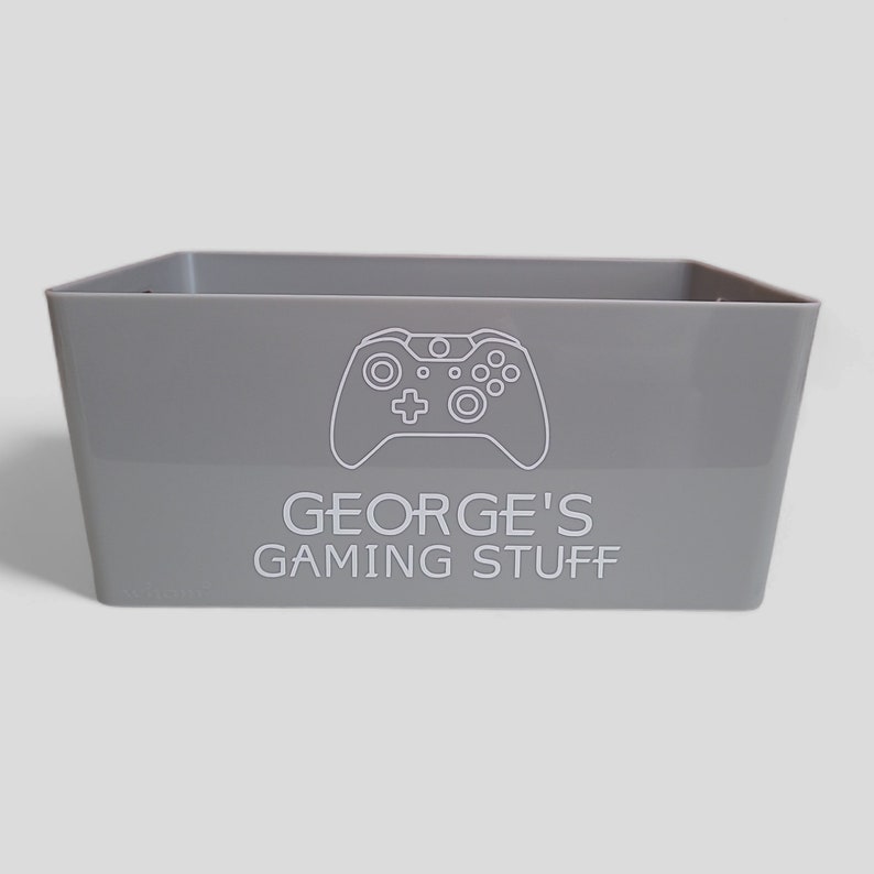 Personalised Gaming Storage Box for girls or boys Gamers Box Gaming Stuff Choice of controller image 1