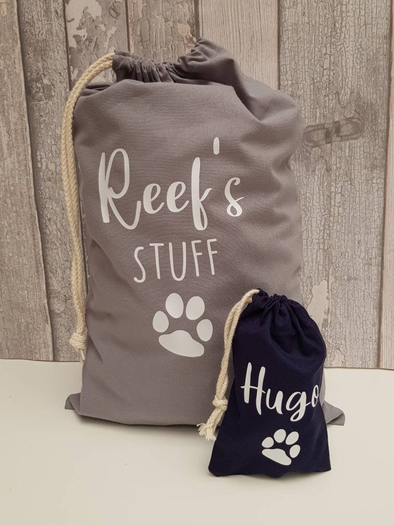 Personalised Medium Drawstring Dog Bag Stuff Sack Etsy
