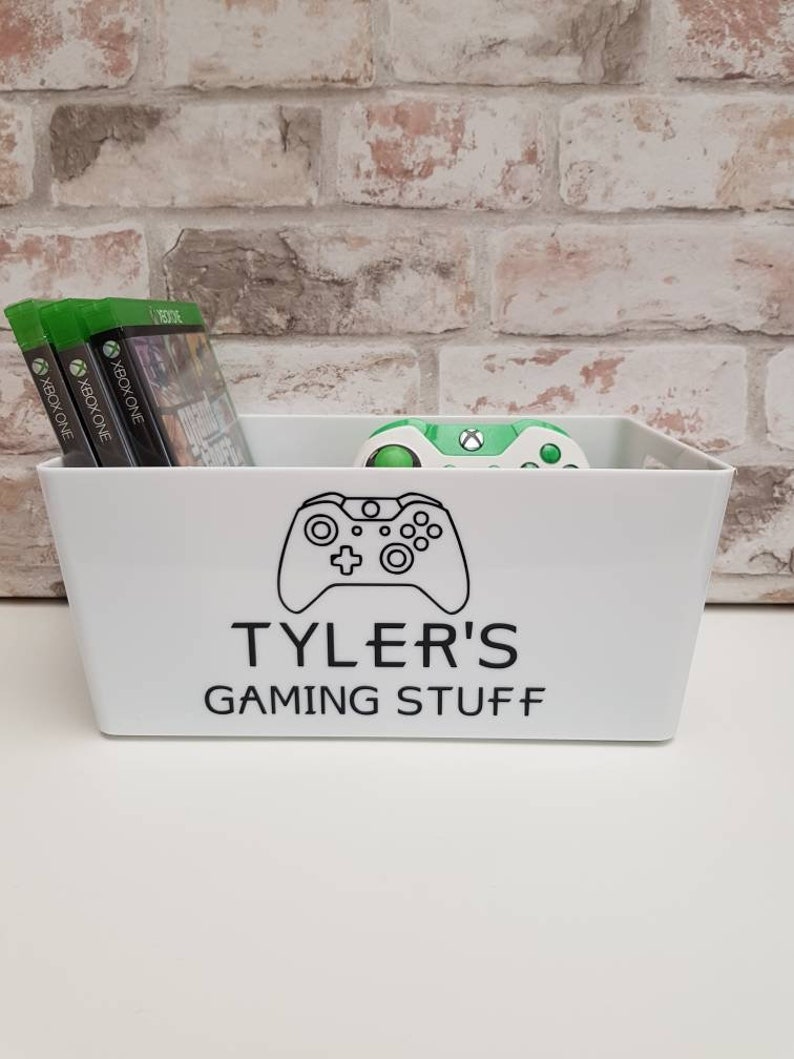 Personalised Gaming Storage Box for girls or boys Gamers Box Gaming Stuff Choice of controller image 9