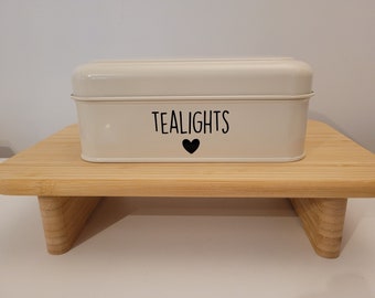 Personalised Tea Lights or Wax Melts Tin with easy glide lid