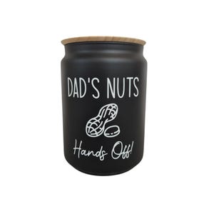 Black Personalised Nuts Jar | Dad's Nuts | Peanut Jar | Funny Gift |  1.1l