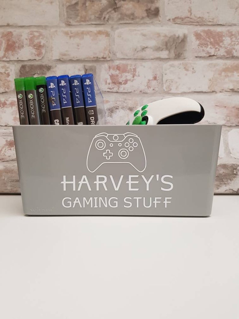 Personalised Gaming Storage Box for girls or boys Gamers Box Gaming Stuff Choice of controller image 2