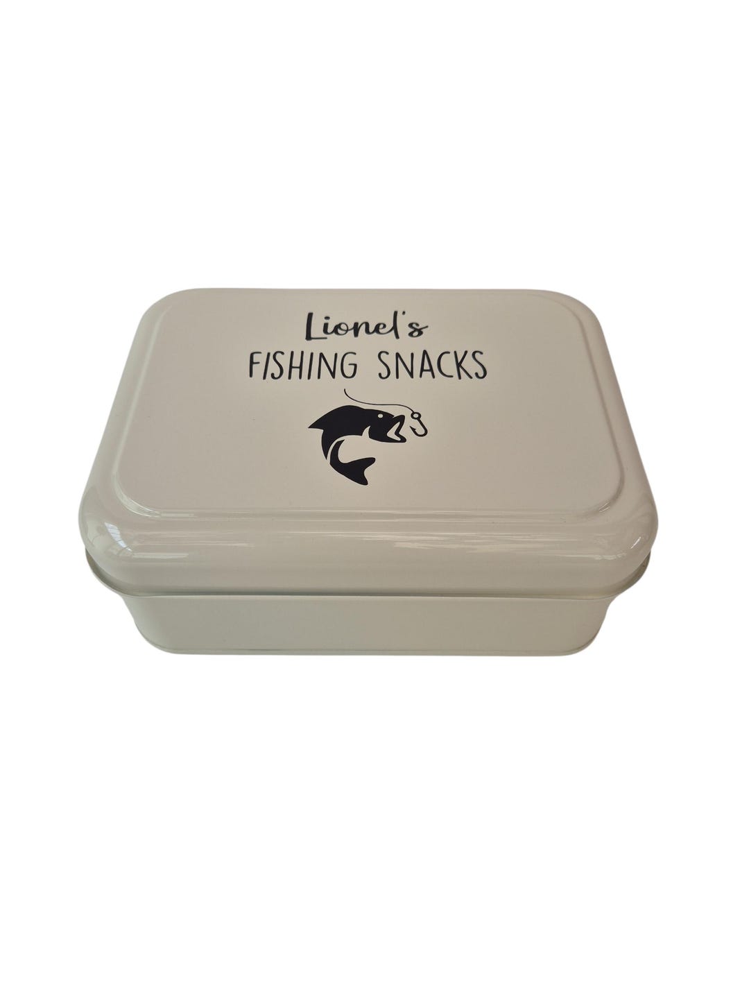 Personalised Fishing Snacks Tin With Easy Glide Lid | Fisherman Gift ...