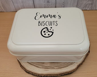 Personalised  Biscuit Cookie Tin with easy glide lid