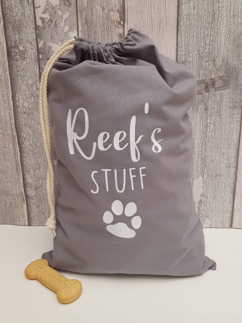 Personalised Medium Drawstring Dog Bag Stuff Sack Etsy