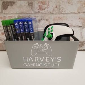 Personalised Gaming Storage Box for girls or boys Gamers Box Gaming Stuff Choice of controller image 3