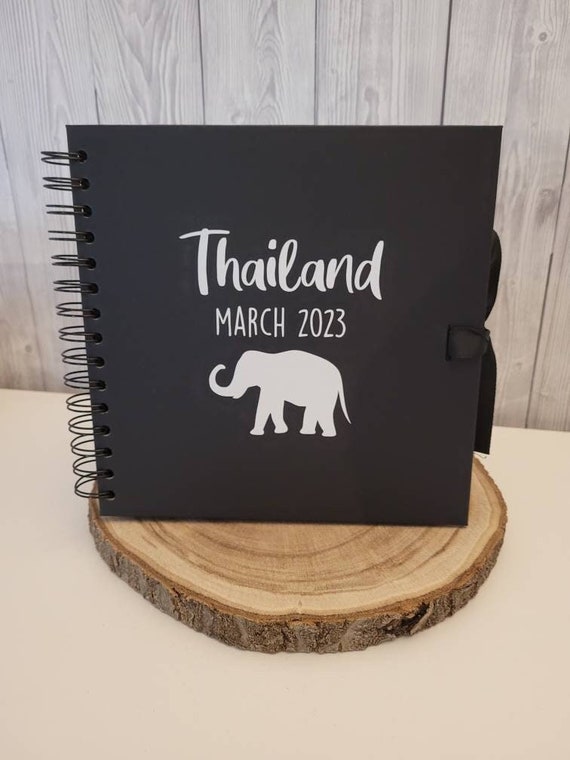 Personalised Scrapbook Photo Album for Holiday Memories 8x8 with optional gift box - Thailand Scrapbook - Gap Year Gift - Honeymoon Gift
