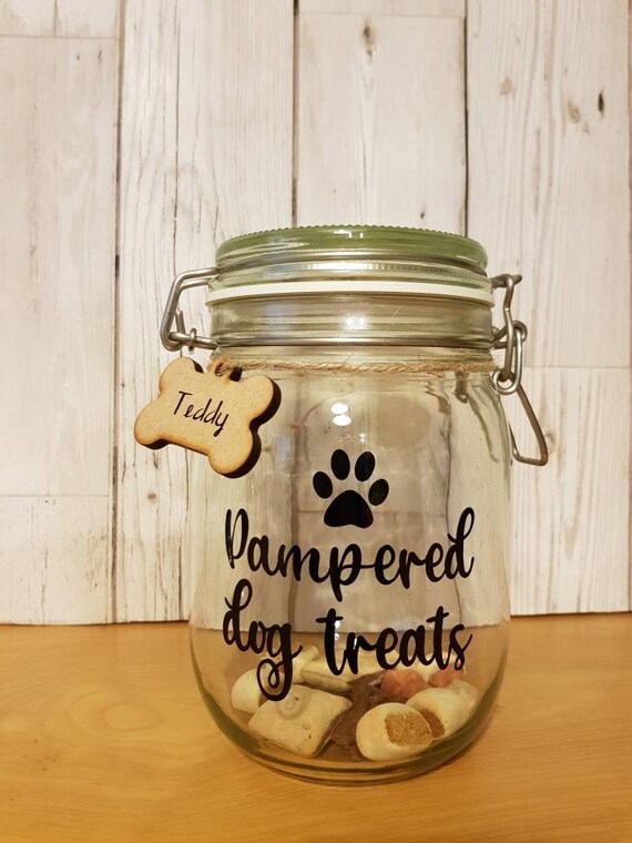 etsy dog treat jar