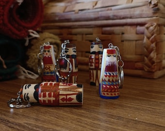 Hand made keychain, wood and acrylic paints, Armenian ornaments, a special gift