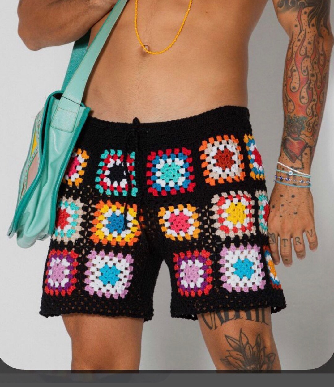 Crochet Men Boxer Men Short Summer Clothingbeach Wear Men Etsy