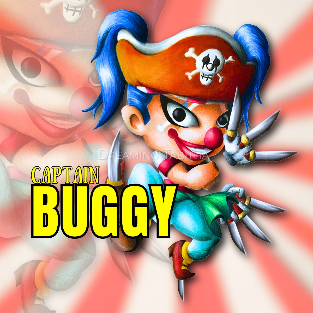 One Piece BUGGY the Pirate Captain Anime Sticker / Poster