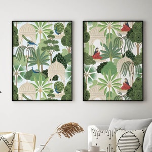 Indian Peacock Art Print Set, Tropical Home Decor (Digital Download)