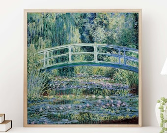 Vintage Water Lilies Painting Art Print (Digital Download)