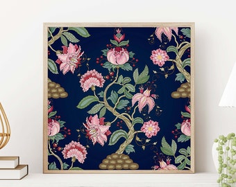 Floral Tree of Life Print, Indian Folk Art, Persian Design (Digital Download)