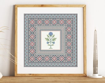 Mughal bloemenkunstprint, vintage Indiase schilderkunst (digitale download)