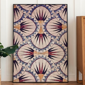 Vintage Geometric Tribal Wall Art | Abstract Painting & Printable Bohemian Decor for Living Room, Instant Download Decor