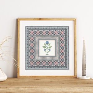 Indian Mughal Floral Art Prints, Home decor, Printable Indian Vintage Painting, Boho Wall Art, Contemporary Mughal Poster