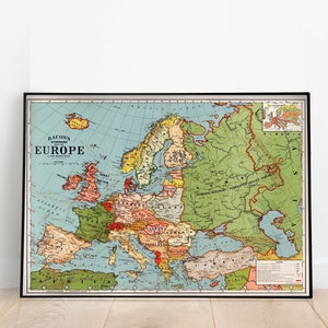 Vintage Landkarte Europa, Weltkarte, antike Landkarten, 1800, alte Weltkarte, digitale Karte Drucke, Wandkunst, Vintage Dekor, Sofort Download