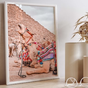 Camel Desert Print Instant Download, Middle East Travel Wall Art, Egypt Painting, Indian Rajasthani Poster Digital Art