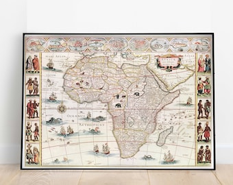 1500年代のアフリカの地図 034 古代旧世界地図作成 探検 サファリ