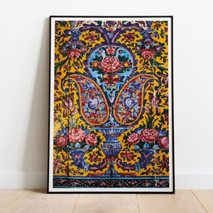 Paisley Art, Floral Prints, Living Room decor, Printable Poster, Persian Vintage Painting, Poster, Wall Art, Paintings