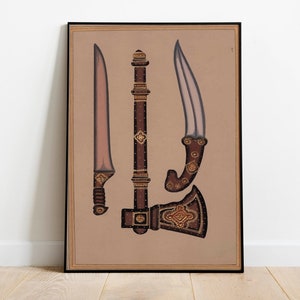 Indian Folk Wall Art - Royal Mughal Rajput Painting, Vintage Palace Printable, Living Room Decor, Traditional Poster, Unique Wall Art