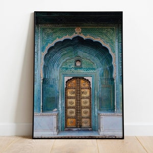 Indian Palace Wall Art, Jaipur Travel Poster, Living Room decor, Printable, Indian Vintage, Palace Royal Painting, Poster, Wall Art
