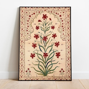 Indian Art, Floral Prints, Living Room decor,Printable,Indian Vintage Decor, Printables, Pichwai, Poster, Wall Art