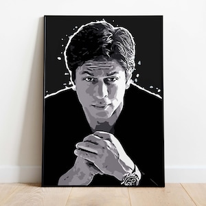 Shah Rukh Khan Poster, Indian Pop Art Decor, Digital Prints, Instant Download, Bollywood Art, Home Decor, Wall Art