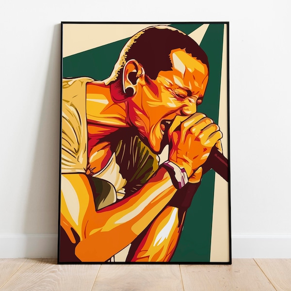 Chester Bennington Poster, Rock Music Geek Decor Poster, Digital Prints, Instant Download, Home Decor, Pop Art