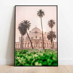 Indian Palace Print, Neutral Indian Wall Decor, India Travel Art, Living Room Decor, Digital Download Poster, Boho Wall Art