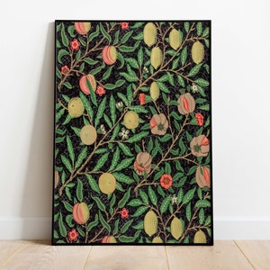 William Morris Vintage Kunst Poster, Floral Lemon Print, Ausstellung, Sofortiger digitaler Download, Obstmalerei, Poster, Wandkunst, Gemälde