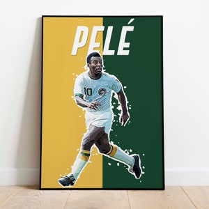 Pele Poster GOAT, Football Geek Decor, Digital Prints, Instant Download, Brazil Soccer Poster, Home Decor, Sports Gifts for him