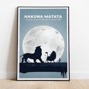 Hakuna Matata Poster, Kinderfilm Poster, Jungen Zimmer Dekor, Digitaldrucke, Sofort Download, Kunst, Film Poster