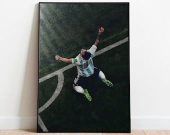 Lionel Messi VM-affisch, Argentinsk fotbollskonst (digitalt tryck)