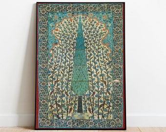 Islamic Wall Art, Israeli Cypress Wall Art, Living Room Decor, Digital Download, Vintage Poster, Instant Download, Gifts For Home