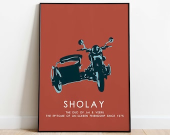 Sholay Bollywood Movie Poster, Indian Movie, Digital Prints, Instant Download, Vintage Movie Art, Wall Art, Film Poster